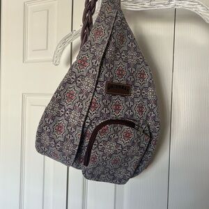 UNIONBAY Navy, Coral & Cream Patterned Crossbody Bag